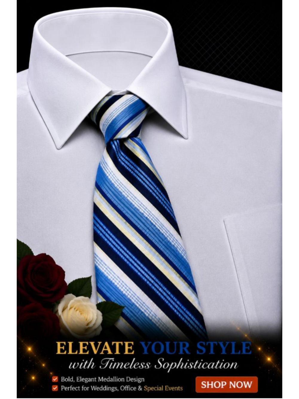 Alexander Julian Blue Striped Polyester Men's Tie